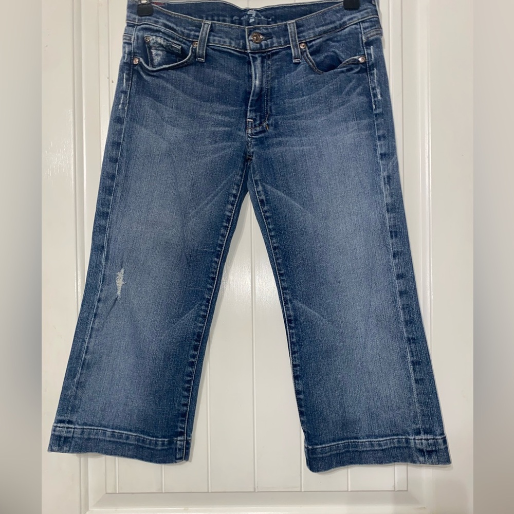 7 For All Mankind Blue Cropped Jeans